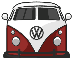 Trafton's Foreign Auto VW bus logo
